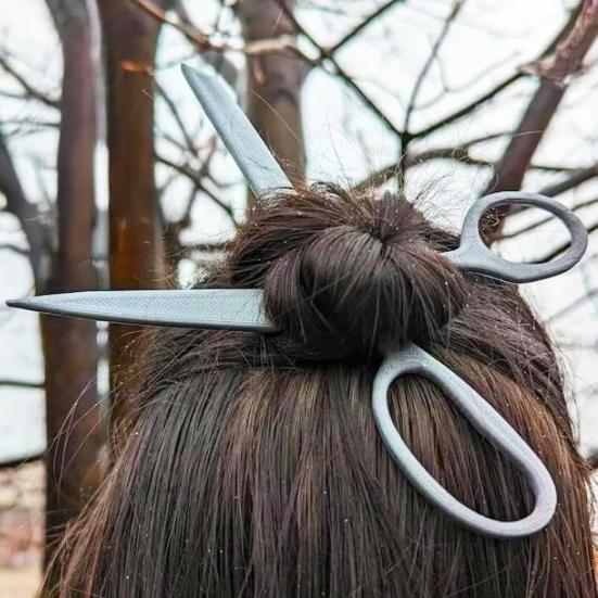 1 Set Scissors Shape Hair Stick Ladies Metal Hairpins Hairstyles