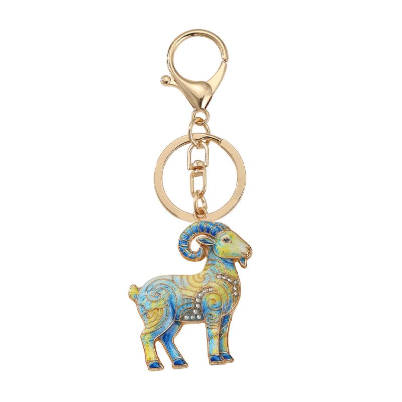 Alloy Sheep Keychain Hanging Ornament Cute Animal Goat Pendant For Goat Themed Party Decor Gifts