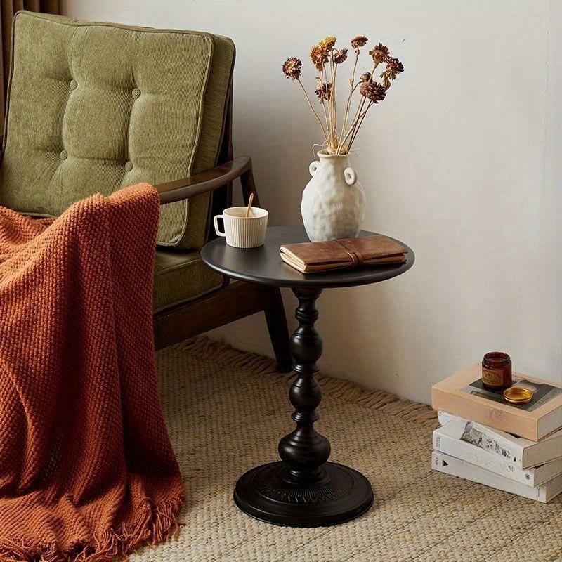 1pc Sofa Side Table Small Creamy Wind Living Room Creative Coffee Table Modern Simple Iron Balcony Small Round Table