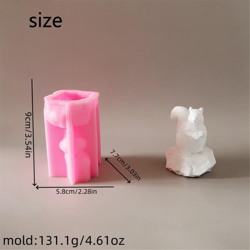 Easy To Clean Silicone Candle Molds Fondant Moulds Squirrel Shape Resin Project Moulds Silicone Texture for Candle