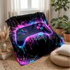 Neon Gamepad Graffiti Theme Blanket Lightweight Warm Flannel Blanket Decorative Throw Blanket for Home Decoration