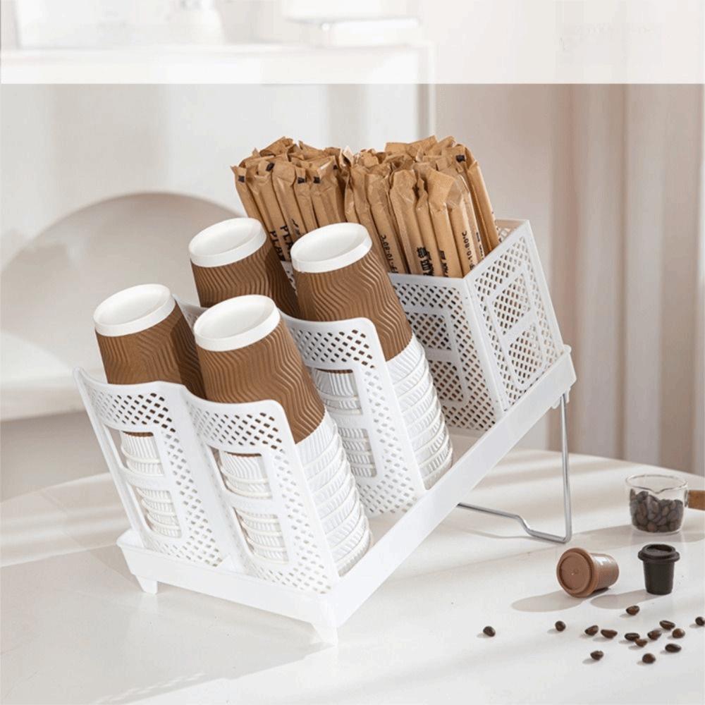 Multifunctional Paper Cup Dispenser Single/Double Row Coffee Cup Storage Rack  Milk Tea Shop