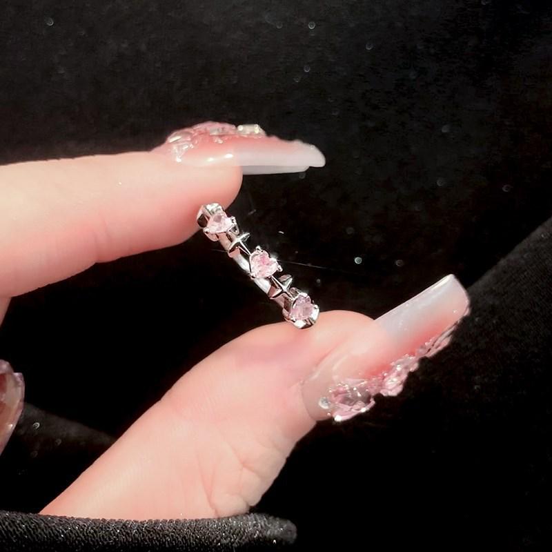 Barbie Pink Diamond Heart Adjustable Ring - Women's Niche Index or Pinky Wear
