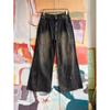 Foreign Trade Original Order Min * Ga American Vintage Washed Old Wide Leg Straight Baggy Jeans Brown Black 1374