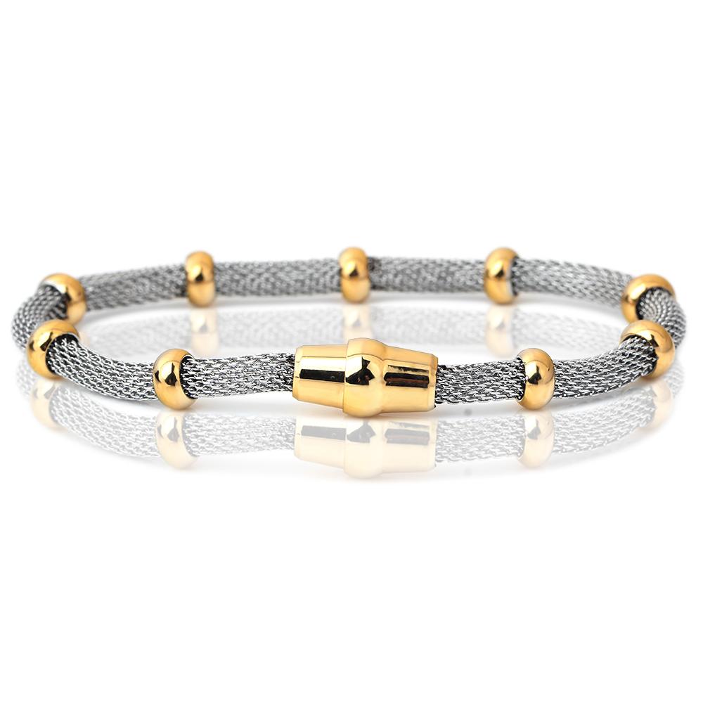 High quality Three stainless steel clasp Bracelets with charms cable mesh bracelet chain bracelet for men or women