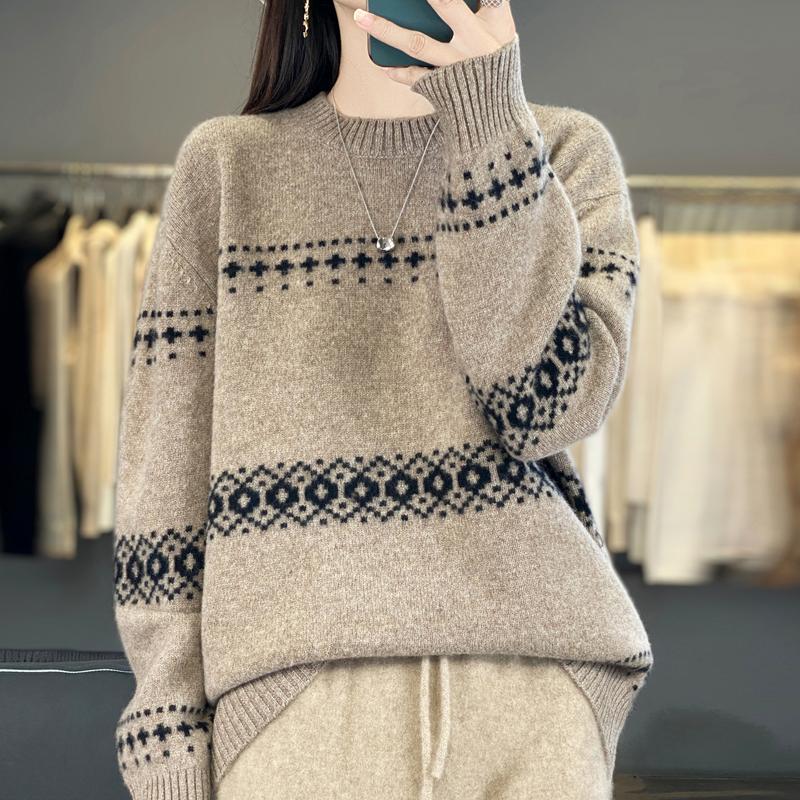 Women Sweater 100% Wool TIDENOVEL O-neck Knit Pullover Thick Winter Jumpers Female Knit Tops