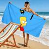 Bart Simpson The Simpsons Print Beach Towel, Large Soft Quick Dry Towel for Beach Camping Swimming