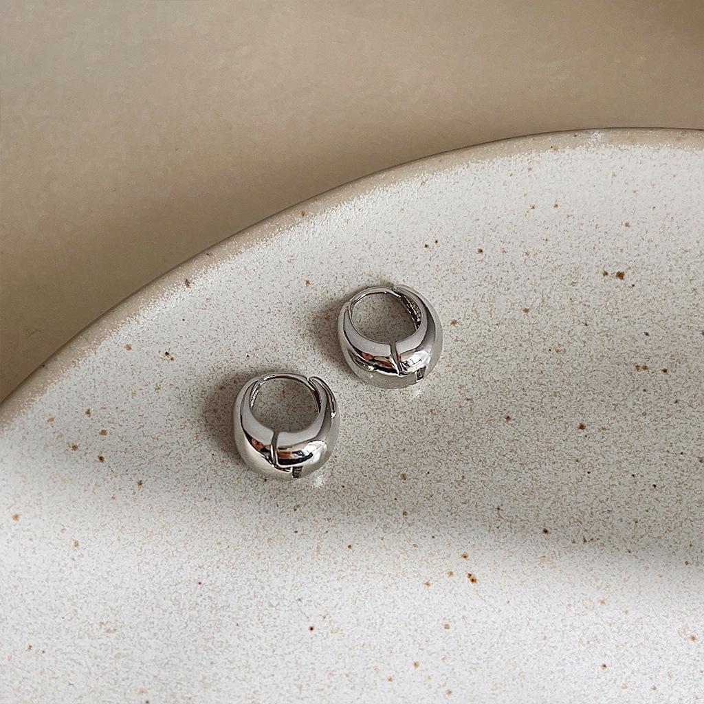 Трендовые минималистичные серьги-пусеты из меди в виде круга и капли для девочек