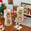 Christmas Gift Ceramic Cup High-end Sense Santa Claus Coffee Water Cup Household High-value Mug Gift
