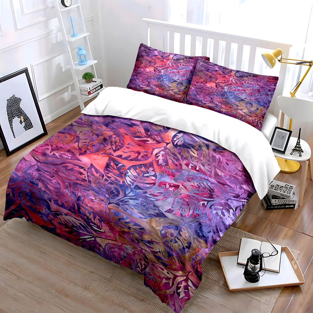 Colorful Tropical Leaves. Bedding Sets Duvet Cover Sets Duvet Covers Pillowcases(1 * Duvet Cover 2 * Pillowcases, Without Duvet Insert)