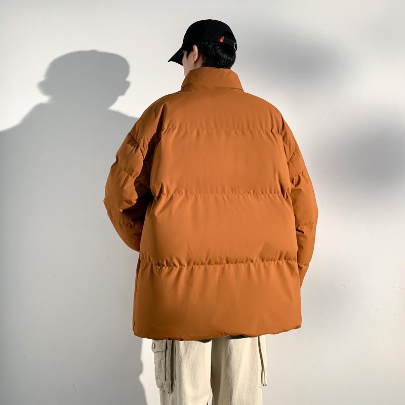 Winter New Stand-up Collar Simple Sports Thickened Warm Cotton Clothes Solid Color Couple Loose Trend Cotton Coat