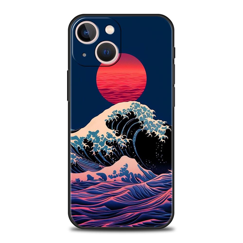 Custodia per Telefono Moda Grande Onda Blu Per iPhone 16e 15 14 13 12 11 Pro Max XS X XR SE 7 8 Plus Guscio iPhone 16 Cover Morbida in TPU