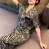 Zebra Muster Mode Gestreiftes Eis Seide Pyjama Damen Sommer Kurzarm Hose Seidige Loungewear Zweiteiliges Set