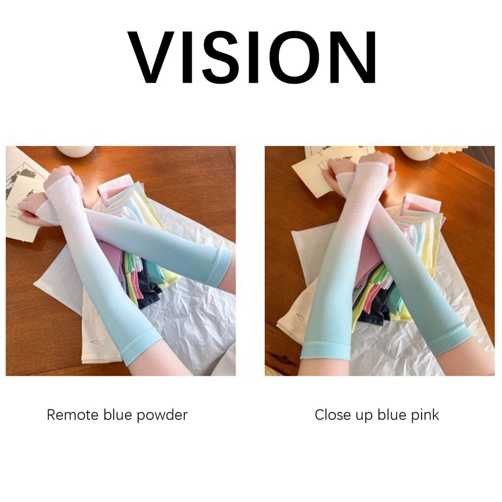 Gradient Color Arm Sleeves Ice Fabric Anti-UV Sunscreen Running Cycling Sleeve Outdoor Sport Cycling Arm Warmers For Men Women
