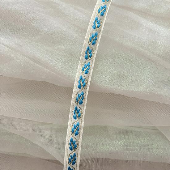 1.3cm Ethnic Floral Jacquard Ribbon for Hat/Clothing Decor, Home Textile Embroidery, DIY Accessories