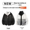 JEEP Men's Reversible Padded Jacket with Stand Collar