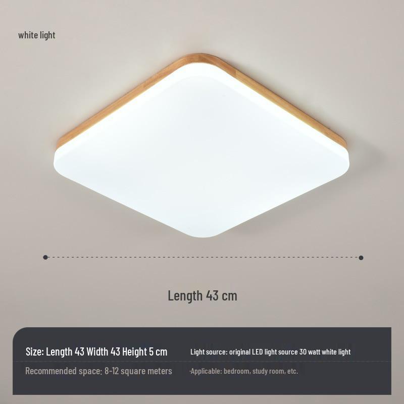 Nordic Ultra-Thin LED Ceiling Lamp - Modern Solid Wood Design for Bedroom, Living Room, Corridor, or Porch.