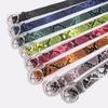 Young Fluorescent Color Snake Pattern Round Buckle Summer Casual Fashion European and American Women Belt Women Belt