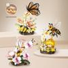 LOZ kinderspeelgoed set met kleine bouwstenen serie insecten gele bij tijger vlinder model assemblage meisjesspeelgoed cadeau