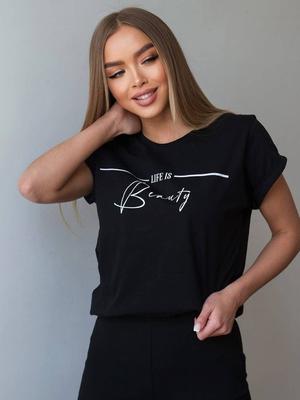Fashion Printed Casual Women T-Shirt Round Neck Short Sleeves Cotton Tees