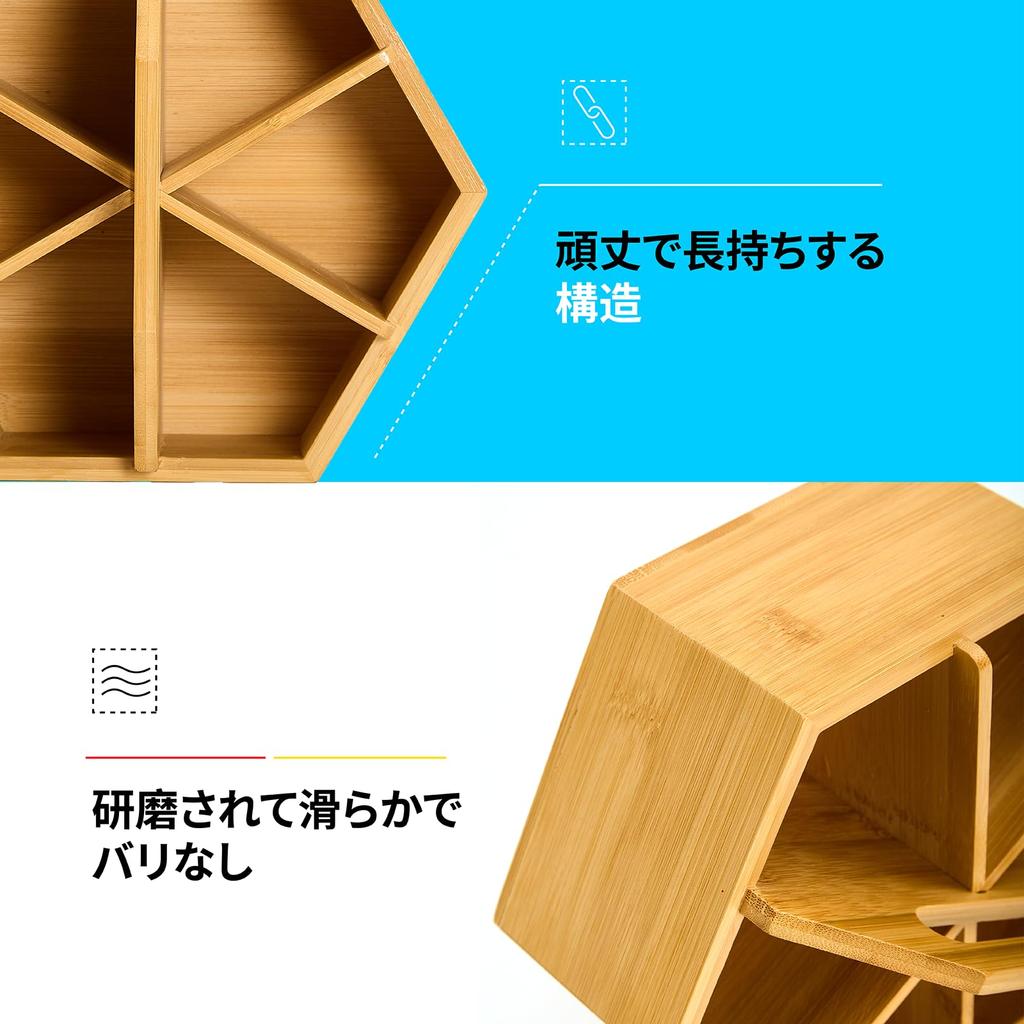MEEDEN Pen Holder, Bamboo, 360-Degree Rotation, Desktop Pen Holder, Pen Rack, Pen Stand, Tool/Brush Storage, Stylish, Multifunctional, Convenient, Lar