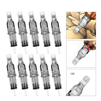 10pcs Stainless Steel Tattoo Cartridge Needle 0.35mm 1215f Ink Cartridge Tattoo Needle