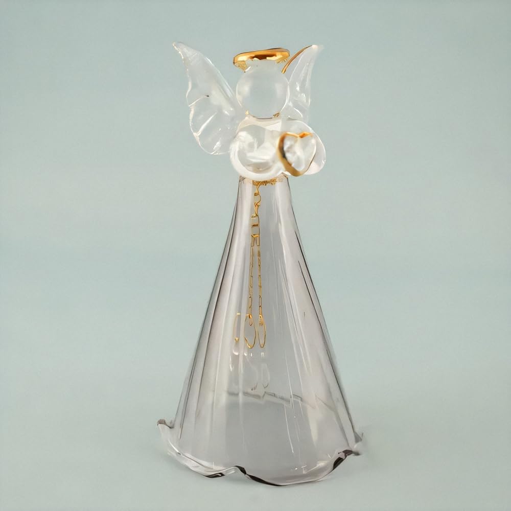 Fourcart Cute Handmade Glass Craft "Angel Bell" Blue x 6 Piece Set