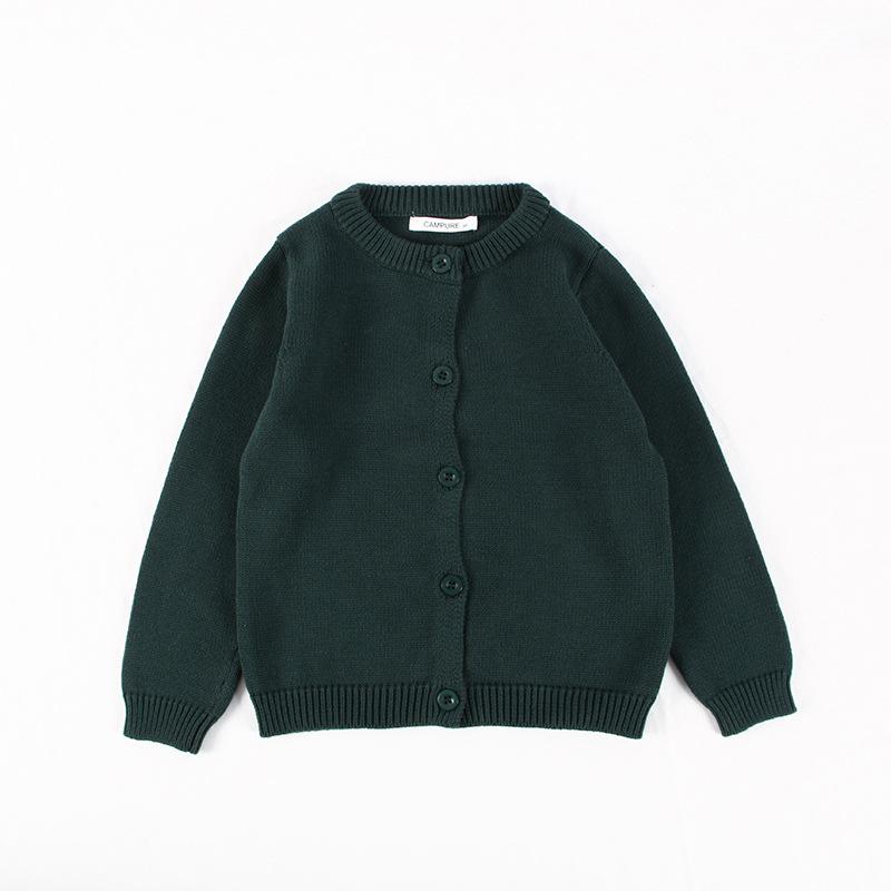 

Свитер Кардиган Для Девочек Хлопковый Трикотажный Жакет 120 темно-зеленого