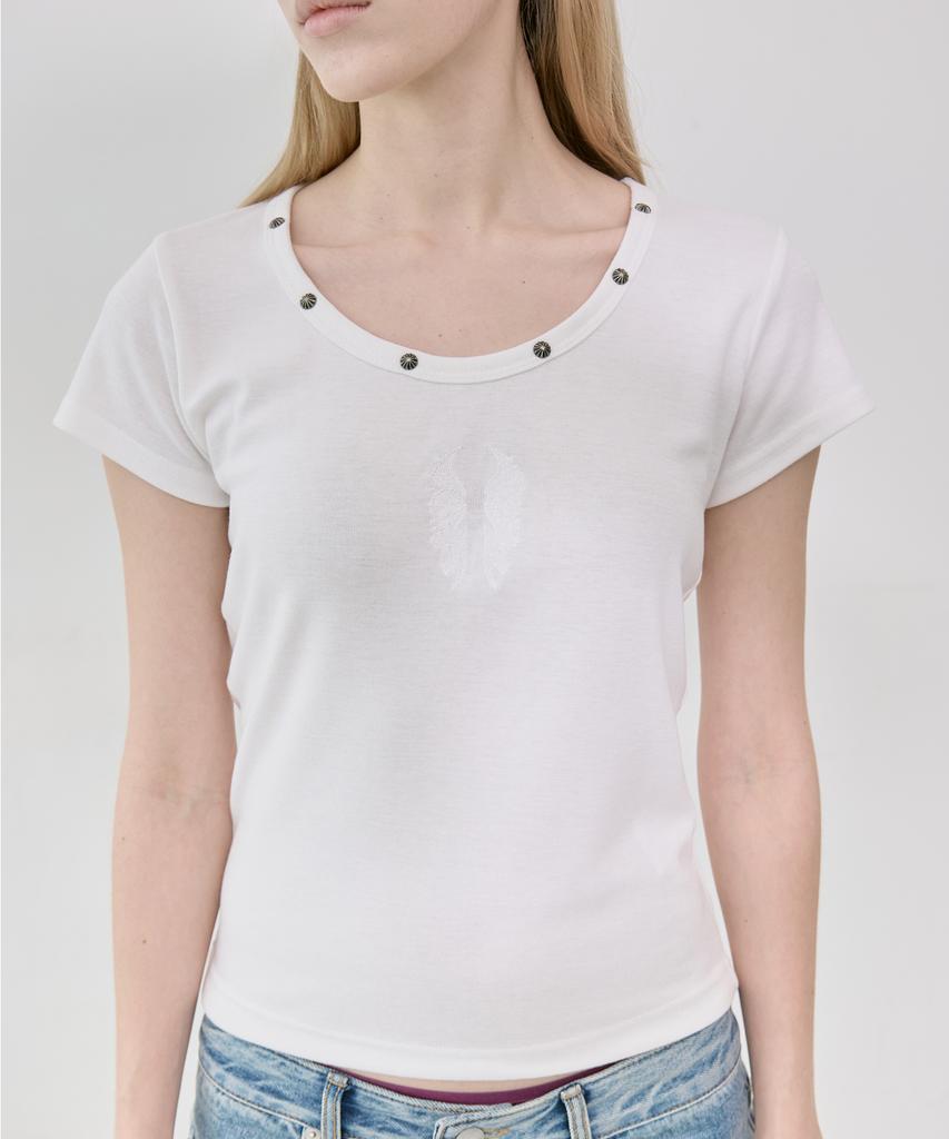 Lekim Lwe Studded T-Shirt (White)