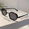 Retro Punk Metal Shades Trendy Ins Brand Design Women's Sunglasses Hip Pop Futuristic Chic Oval Sun Glasses for Men's