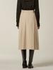 B Muse Mansion Side Tuck Midi Skirt - Light Beige