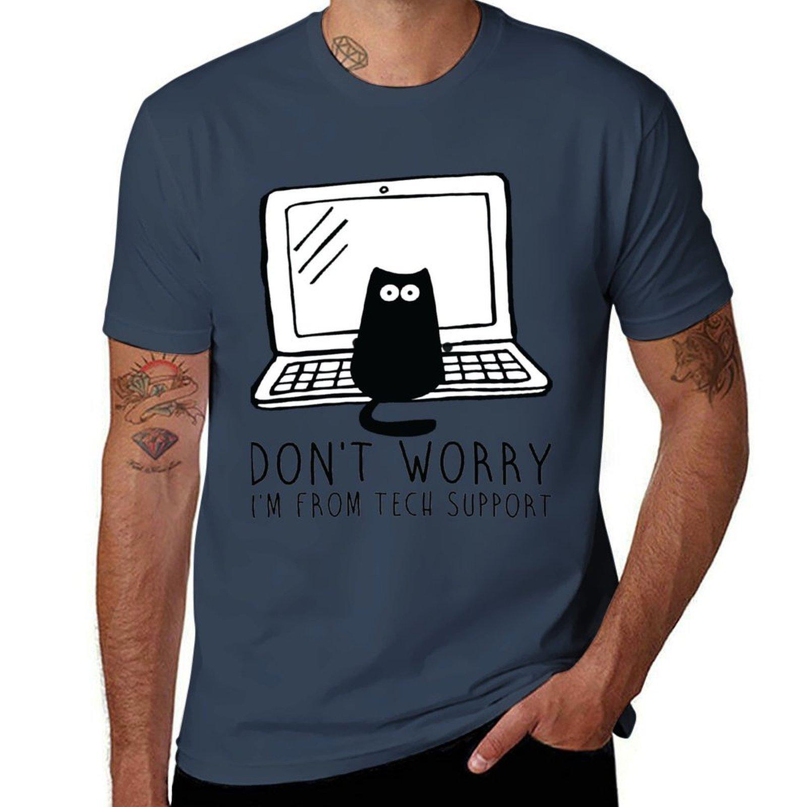 I m from tech support cat T-Shirt man t shirts cotton man tshirt T-Shirt S