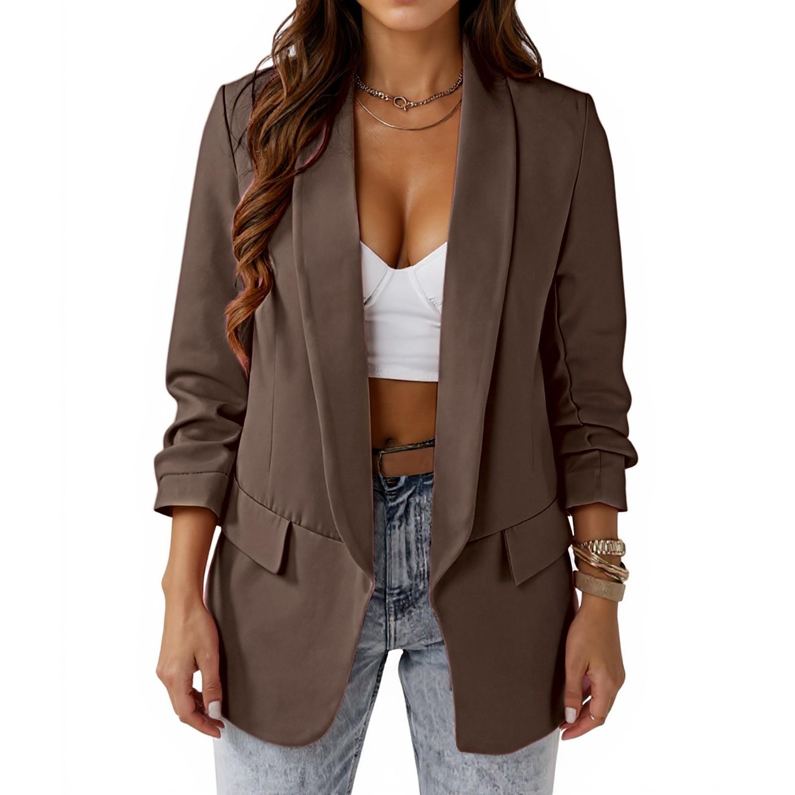 

Женский плащ с открытой передней частью, кардиган, куртка, шаль, накидка, плащ, мантия плюс XXL кофейный