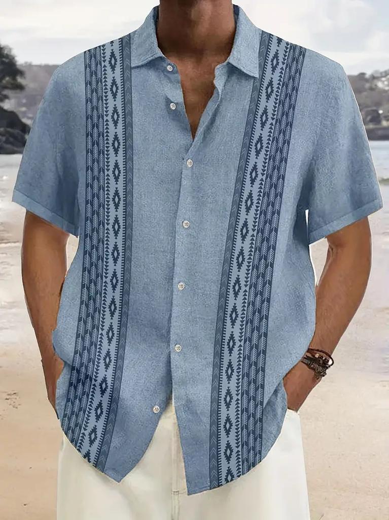 Summer Short Sleeve Flower Shirt Men'S Beach Large Size Casual 3D Digital Printing Men'S Shirt Tide