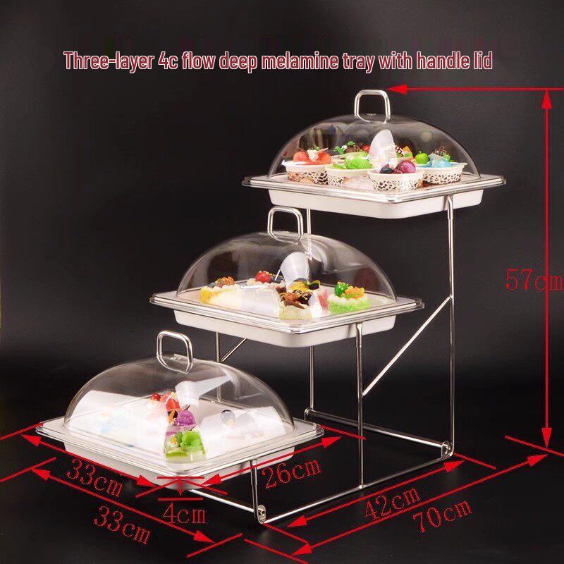 Aokewen 3-Tier Melamine Plate Buffet Display Stand