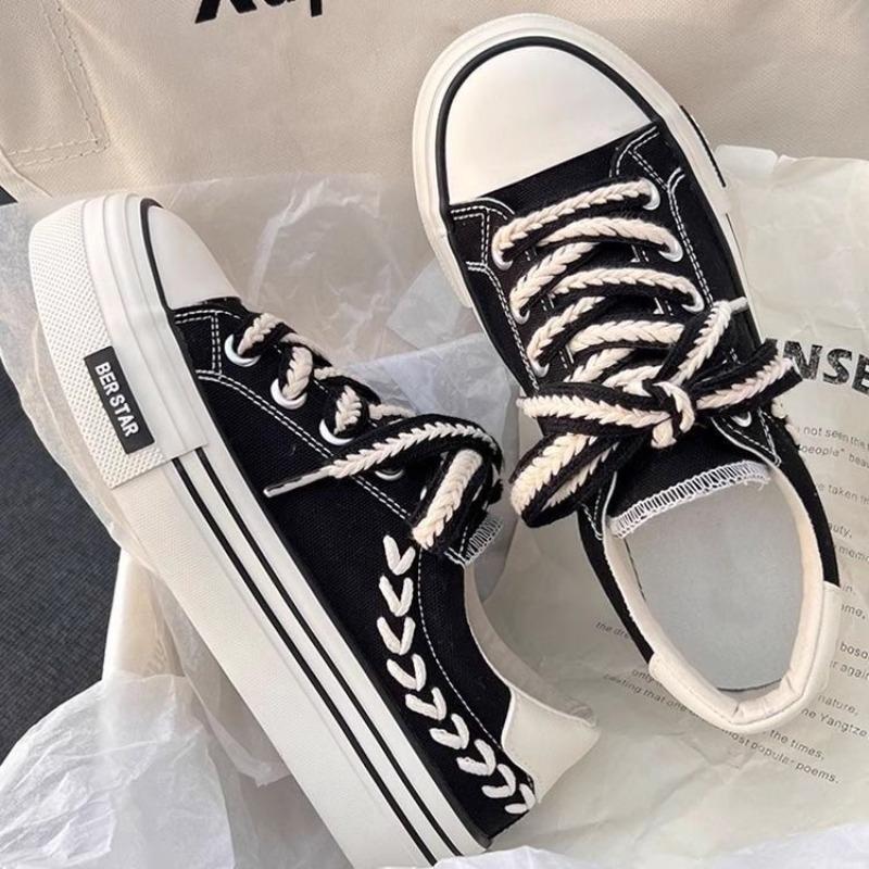 Women Outdoor Trainers Platform Canvas Shoes Height Increasing Chunky Sneakers Young Girls Outdoor Training Women Casual Shoes