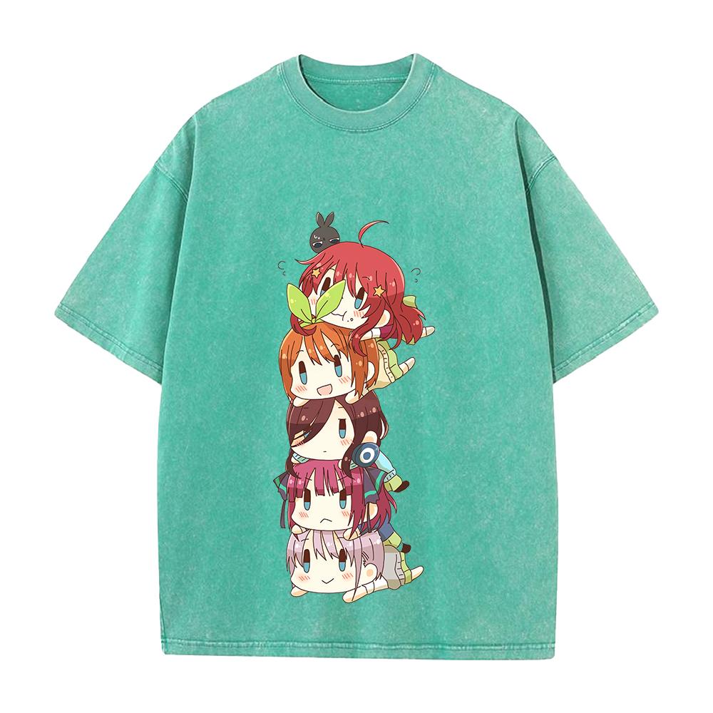 The Quintessential Quintuplets Miku Graphic Tshirt Men Women Clothing Short Sleeve Cotton T-shirts Washed Tee Harajuku T Shirt
