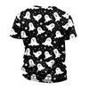 Halloween T Shirt Men's Casual Round Neck Blood Splatter Pattern Tops Horror Bloody Printed Short Sleeve Tops