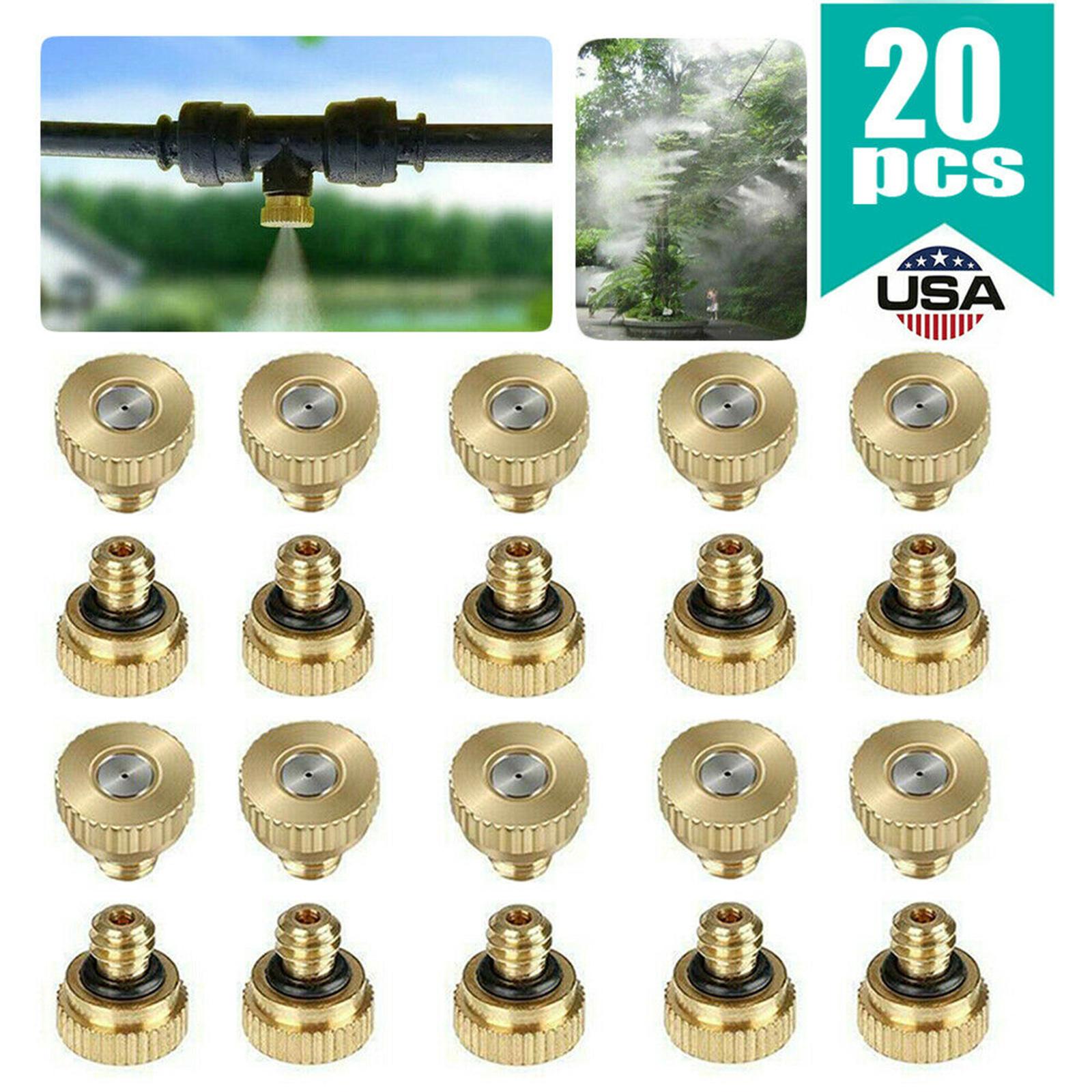 20 Pieces Outdoor Misting Nozzles Heads Sprinkle Garden Patio Tool Kit