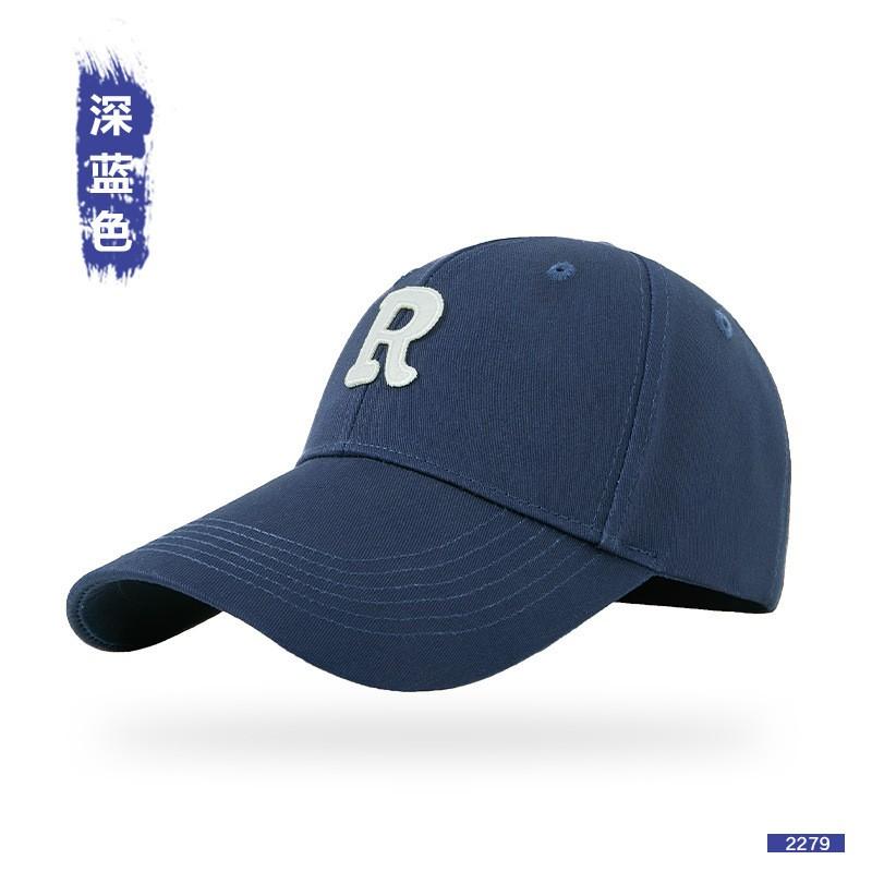 Korean Style R Baseball Cap Women Men Adjustable Wide Brim Sun Hat Cotton Casual Sport