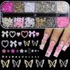 12 Grids 3D Nail Charms Nail Bow, Heart Charms, And 3D Flower Nails Y2K Nail Decoration Women Nail Manicure Supplies