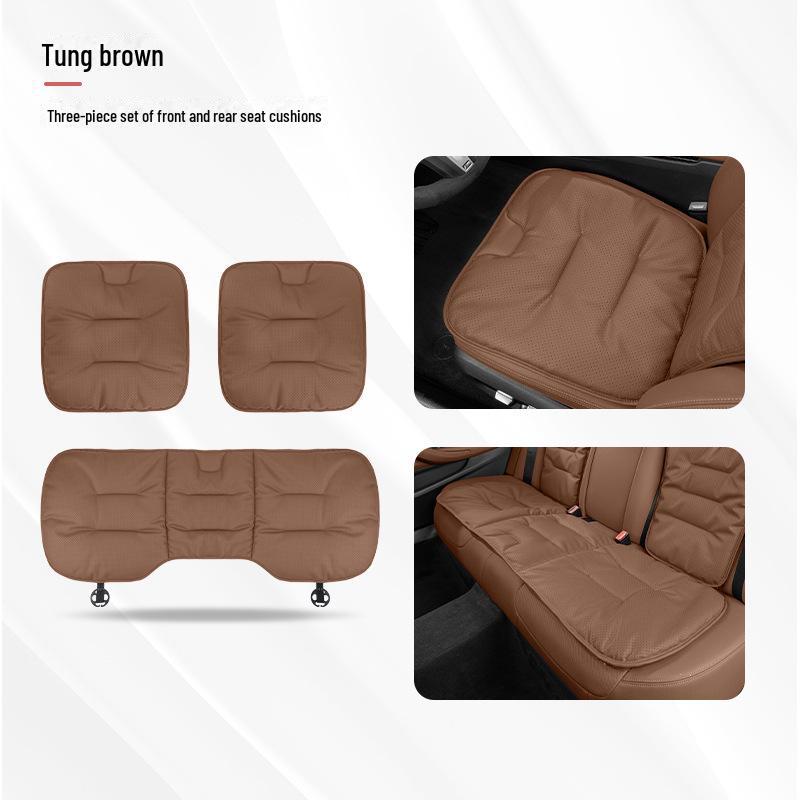 Universal Ventilated Nappa Leather Car Seat Cushions - Four Seasons, Breathable, High-Grade, Perforated Design for All Models.