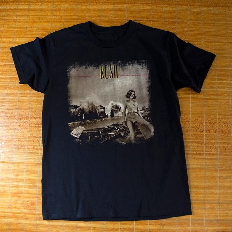 Rush - Permanent Waves Black Unisex Black T-shirt Size S-5XL Unisex T-Shirt XXL