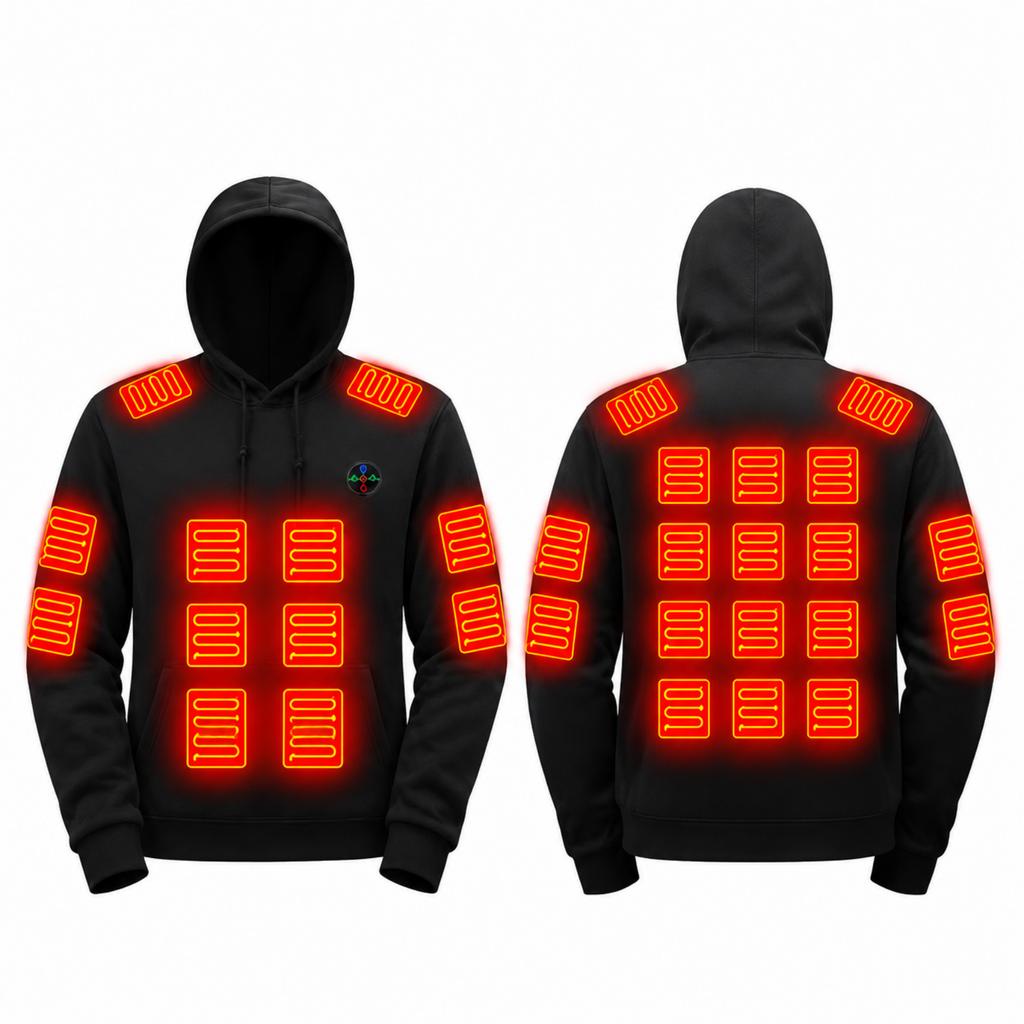 Men's Heated Hoodie with 31 Heating Zones and Circular for Cold Wear