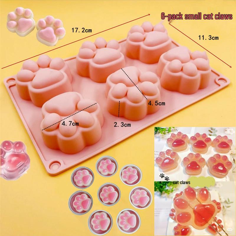 6-dutinková silikonová forma zajíček pro 3D dort, pěnu, pudink a želé