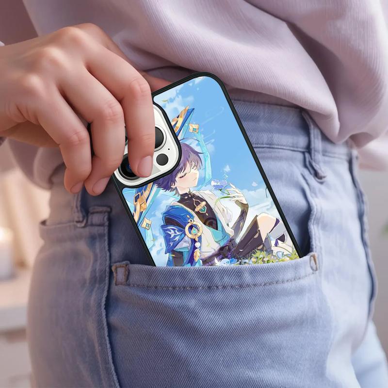 Scaramouche Genshin Impact soft Phone Case For iPhone 17 Air 15 16e 14 13 Pro Max Coque 12 11 Pro Max PLUS cover