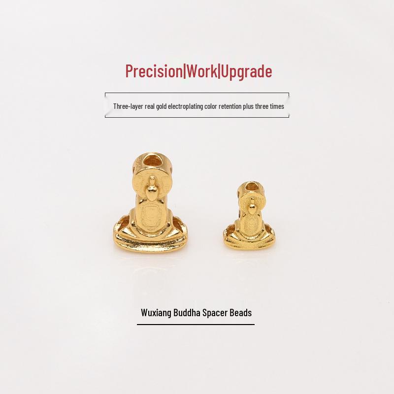 

S925 Sterling Silver Gold-Plated Faceless Buddha Pendant Beads for DIY Jewelry