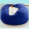 Large Solid Color Soft Plush Portable Living Room Lazy Sofa Cover Bean Bag Cover