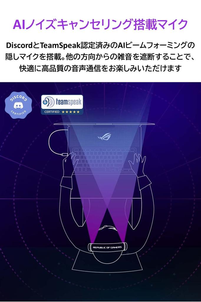 ASUS ROG Fusion II 300 Gaming Headset ESS 9280 Quad DAC Virtual Surround Sound AI Microphone Lightweight Black (High-Resolution / 7.1ch /