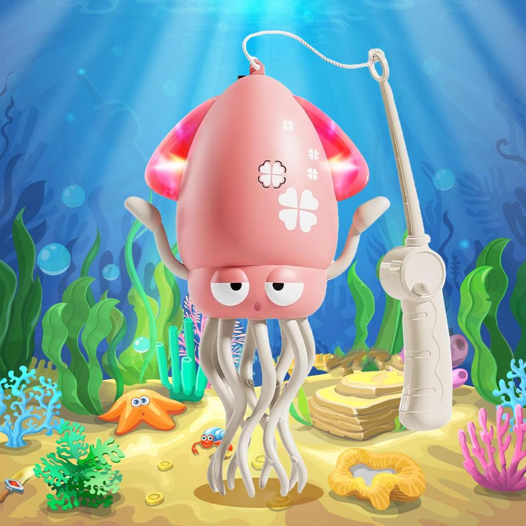 Homthy Dancing Squid Toy, Commemorating Japan's First Dancing Squid, Electric Dancing Squid Toy with LED Lights & Music, Automatic Avoidance